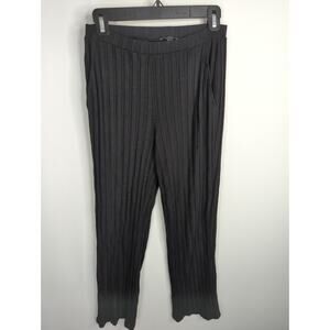 Eileen Fisher Black Pants Women's XS Ribbed Tencel Pull On Lagen Look Casual